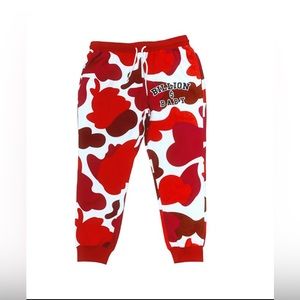 BILLION DOLLAR BABY BRAND,RED , WHITE,BLACK LOGO,SWEAT PANTS SIZE 2XLARGE